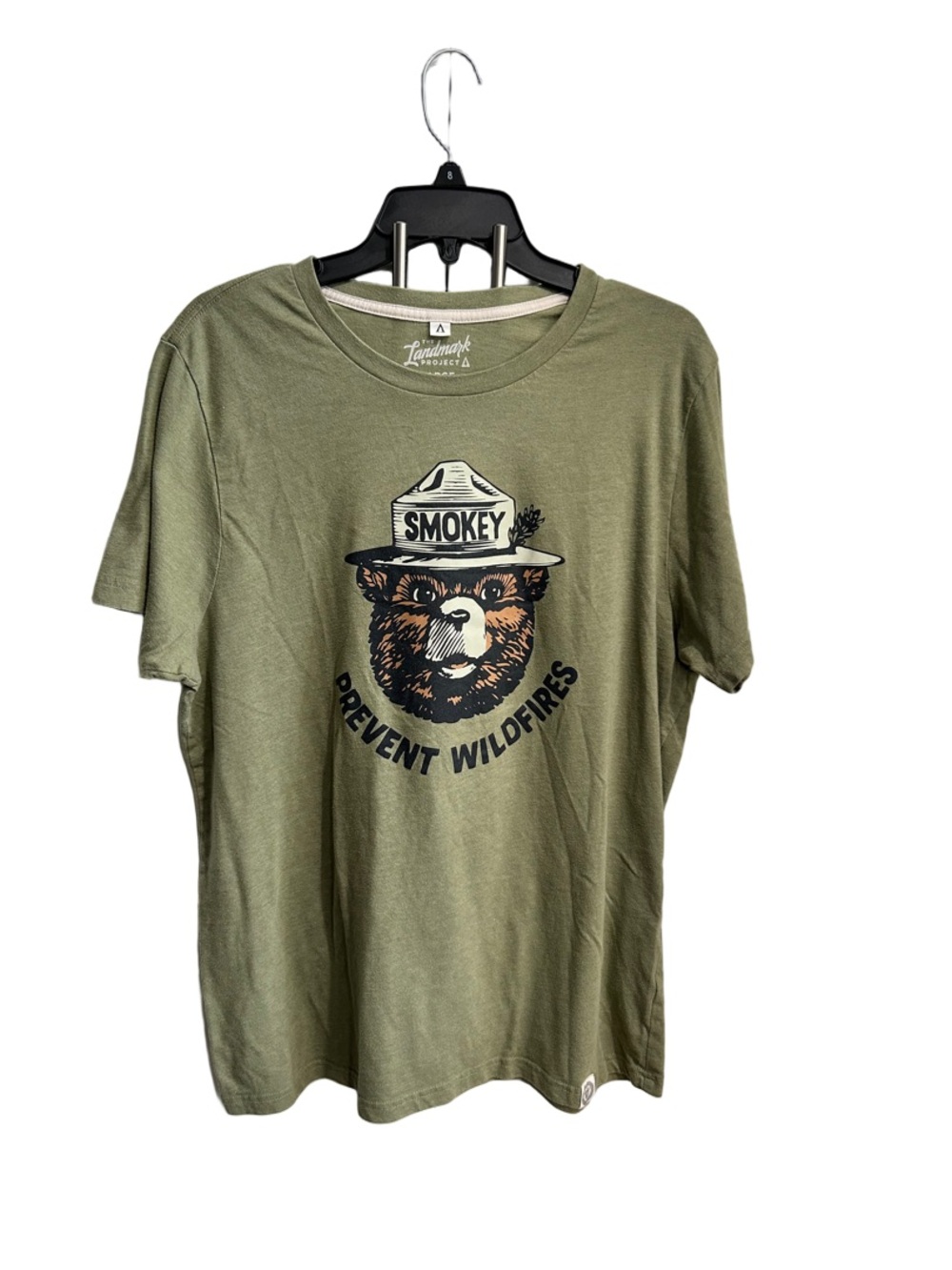 Landmark Smokey Bear Olive Green Graphic Tee - Prevent Wildfires